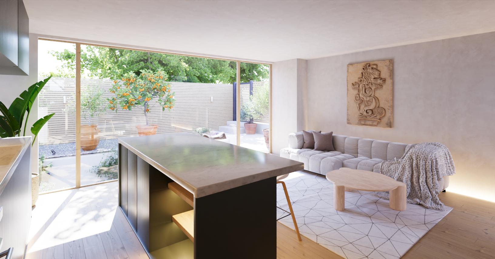 Chiswick Eco House kitchen island