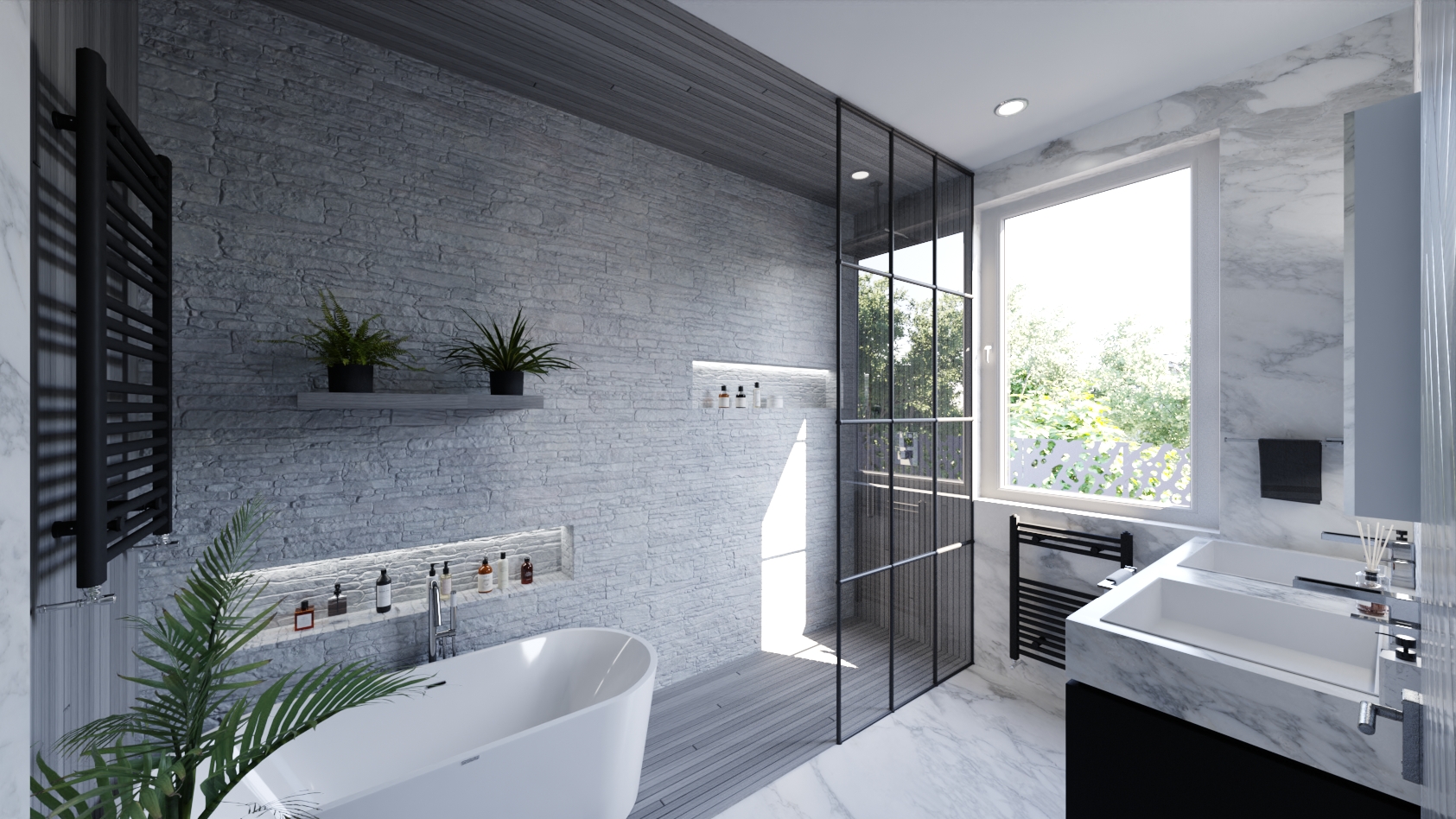 Nyon apartment bathroom by day